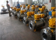 3PC trunnion ball valve with gear box