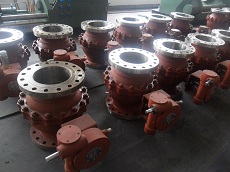 Splite ball valve flanged with gear box